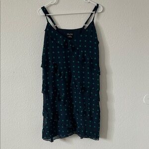 City Chic Navy and Green Polka Dot Dress